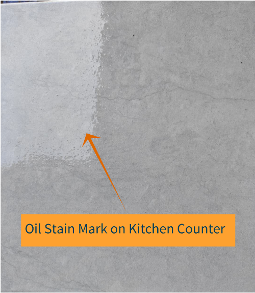 Oil Stain found on Kitchen Counter